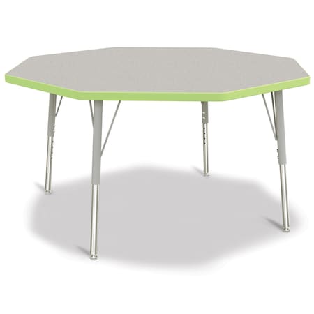 Jonti-Craft Berries Octagon Activity Table, 48 in. x 48 in., E-height, Freckled Gray/Key Lime/Gray 6428JCE130